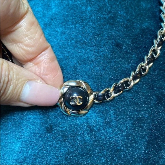 CHANEL Gold and Black vintage Necklace